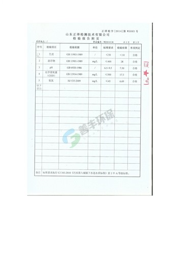 生活污水檢測報(bào)告3